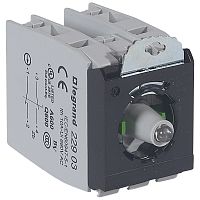 Комплектующий блок для кнопок - Osmoz - для компл. - с подсветкой - под винт - 230 В~ - 2Н.О./Н.З. - зеленый - 3 поста | код 022992 |  Legrand